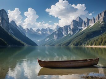 湖とボート