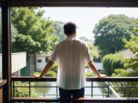 中年男性の哀愁ある背中